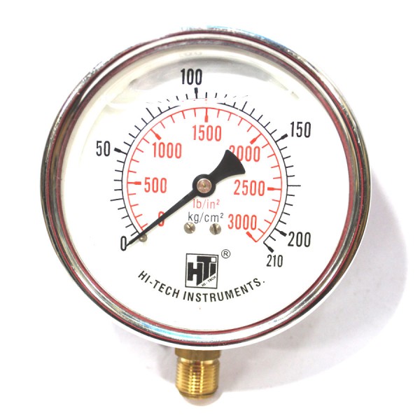 0-30 psi *B422A242L* Pressure Gauge 100mm Dial Bottom 3/8 Connection Hydraulic 