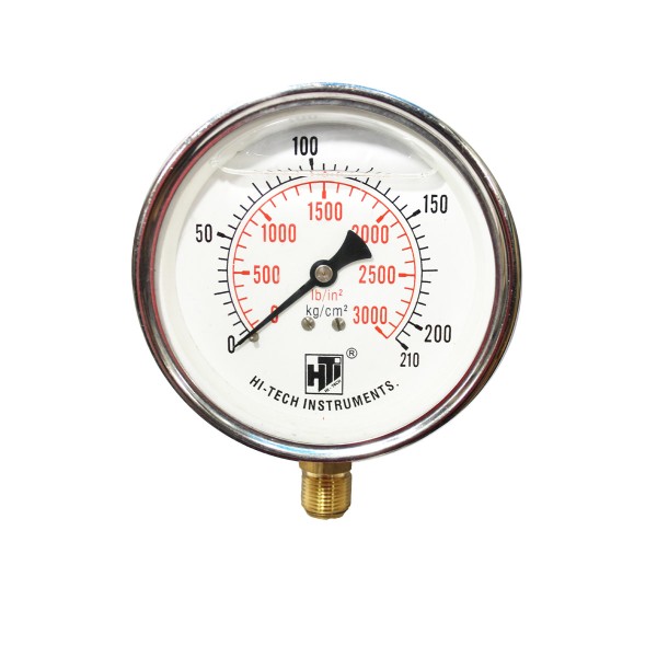 Pressure Gauge Glycerine Filled 15-6000psi 1-400bar 63mm dial Bottom Connection 