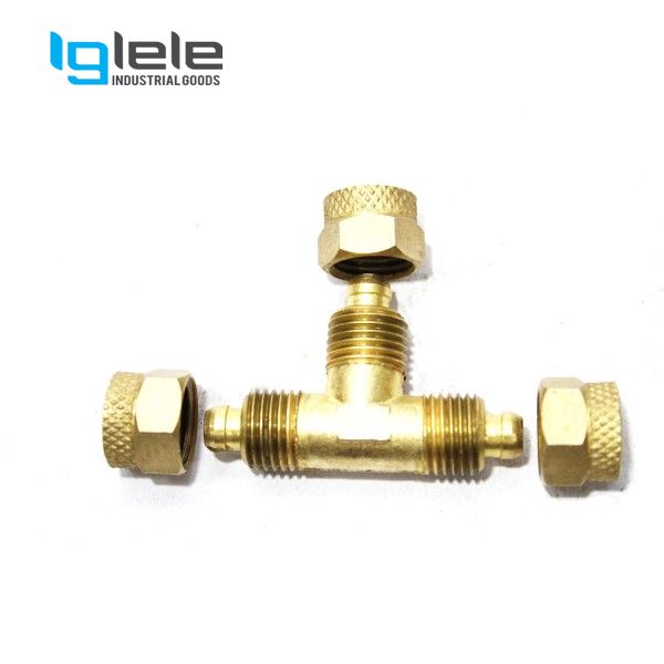 thumbnail image 2 of PRO-EDGE INDUSTRIAL 5-Pack 3/8″ Female NPT Brass Forged Equal Tee Fittings – Air, Fuel, WOG 2 of 6