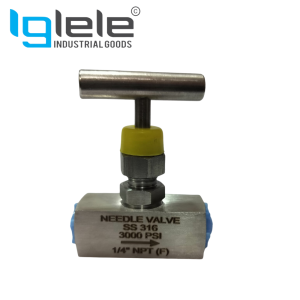 IGLELE-SS-NEEDLE-VALVE-SQAURE-BODY-HIGH-PRESSURE-STAINLESS-STEEL-316-3000-PSI-NPT