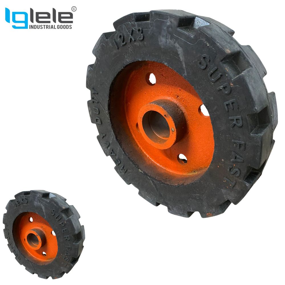 Cast Iron Rubber Tyre Wheel - Image 2