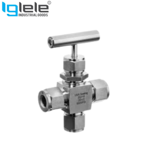 IGLELE SS NEEDLE VALVE 3 WAY T PORT HIGH PRESSURE STAINLESS STEEL 316 (6000 PSI) NPT