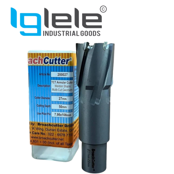 Broachcutter TCT Annular Cutter -100 Mm Weldon Shank 19.05mm for Ø up to 60mm & 31.75mm for Ø > 61mm - Image 3