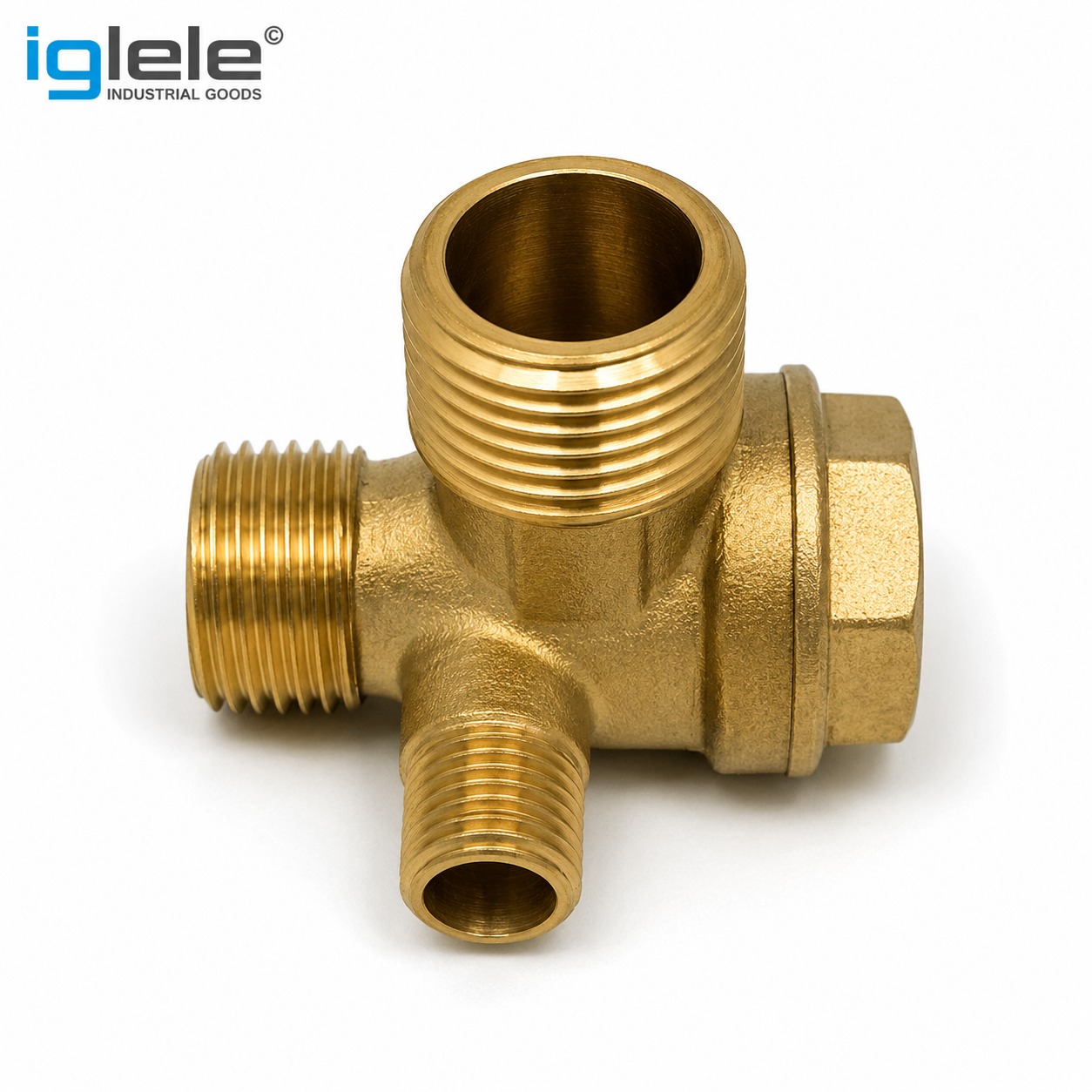 Iglele 3-Port Brass Air Compressor Check Valve (NRV) - Image 3