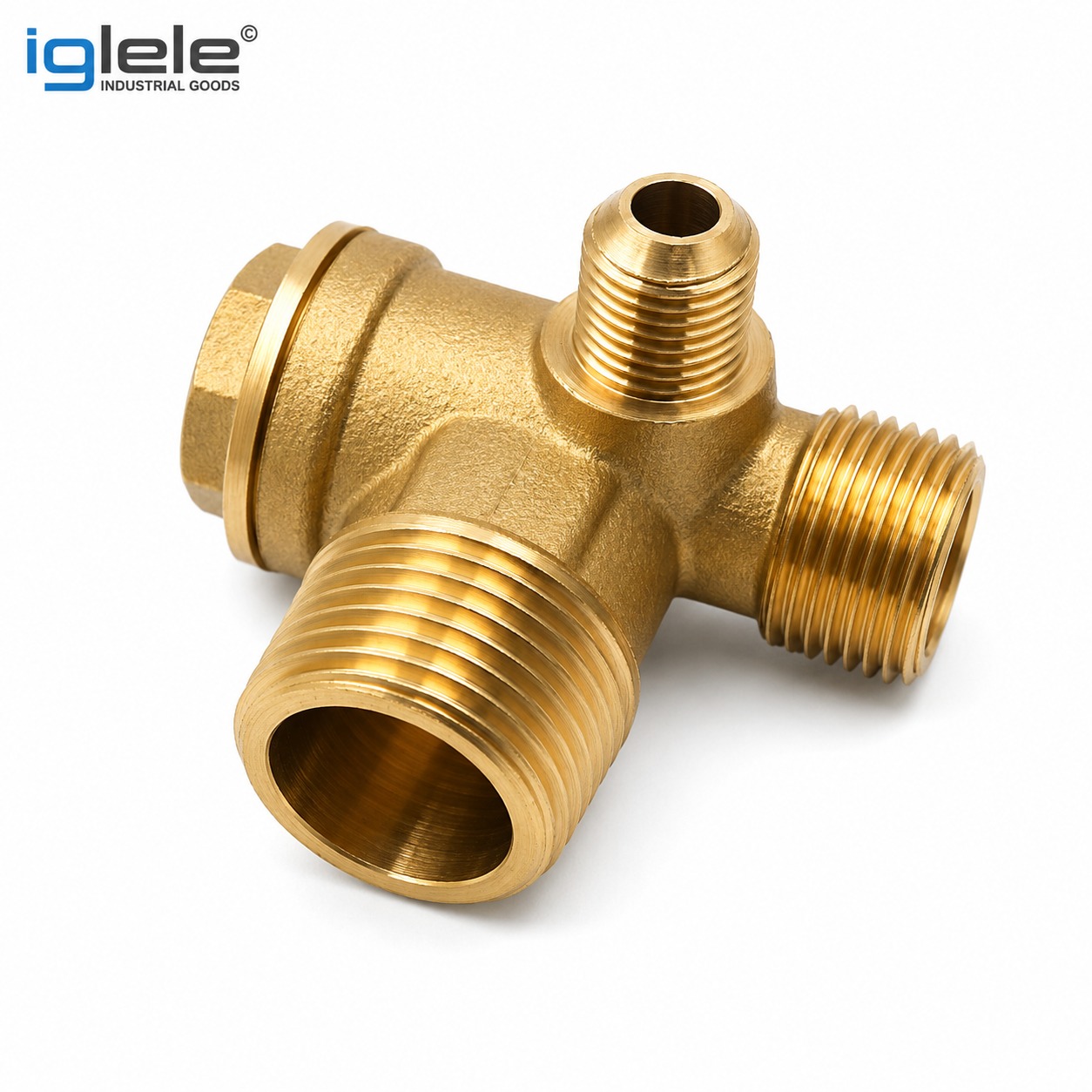 Iglele 3-Port Brass Air Compressor Check Valve (NRV) - Image 2