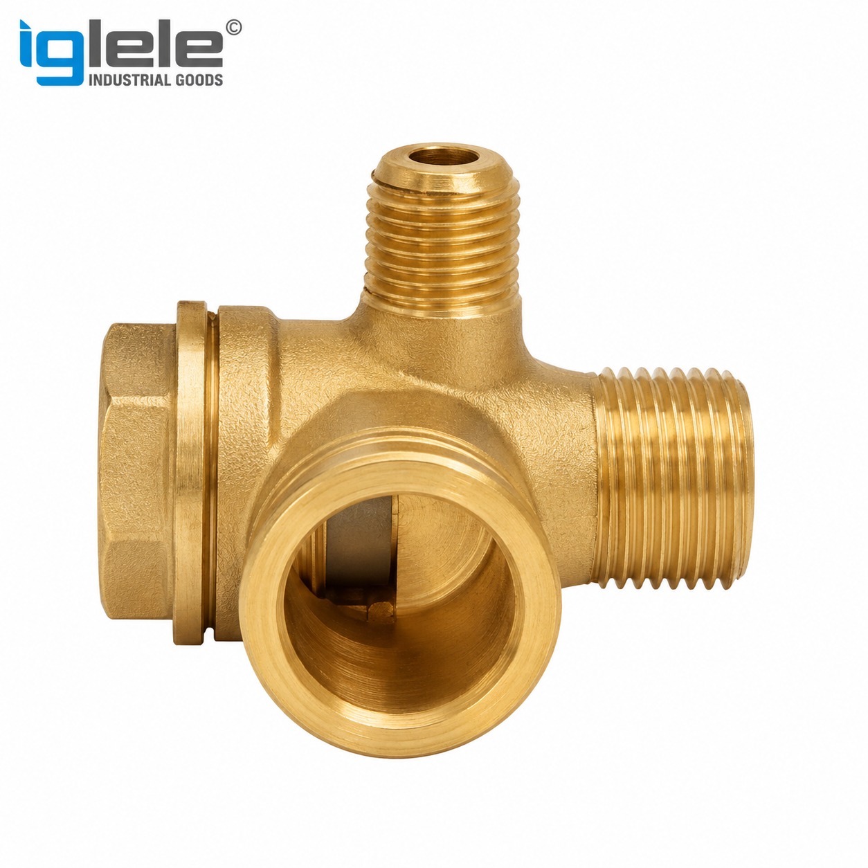 Iglele 3-Port Brass Air Compressor Check Valve (NRV)