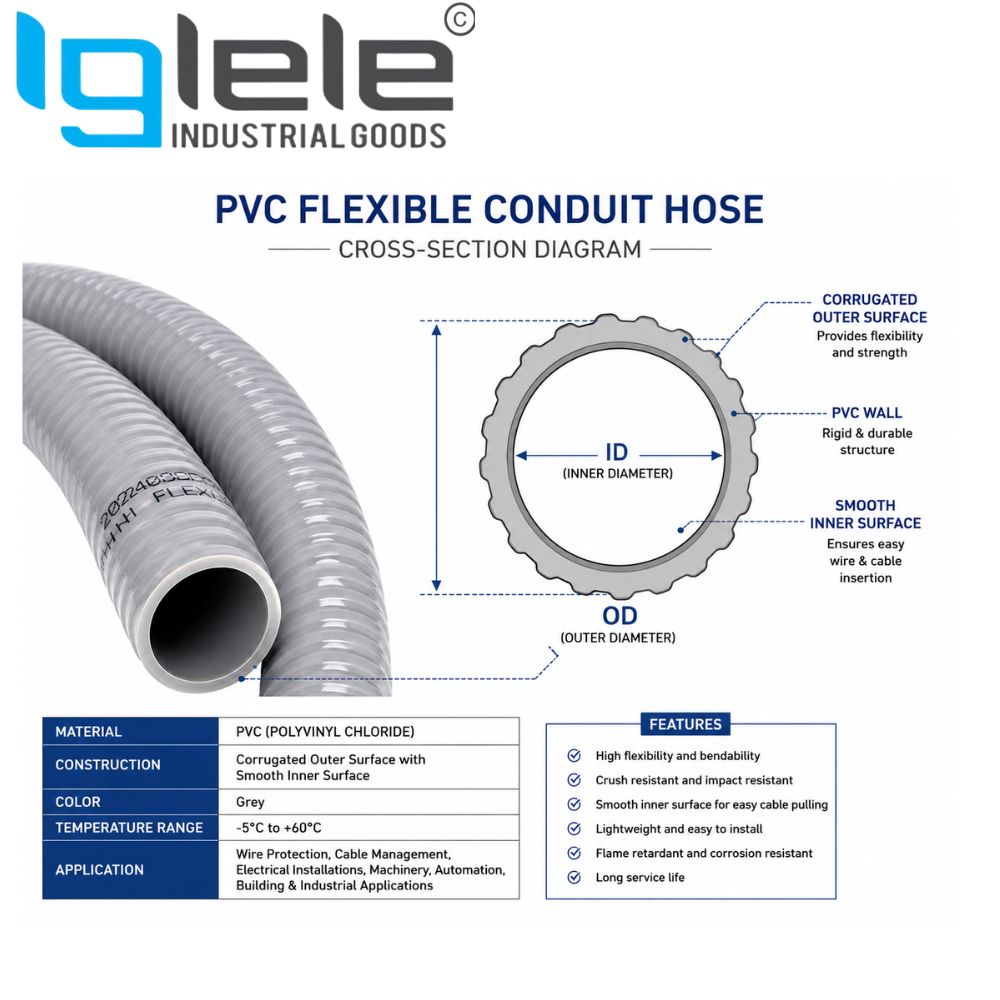 PVC Grey Heavy Duty Suction Hose – Industrial Water Suction Hose (Per Meter) - Image 3