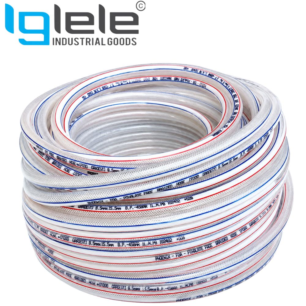 Food Grade PVC Nylon Braided Hose – FDA Flexible Beverage & Water Transfer Hose (Per Meter)