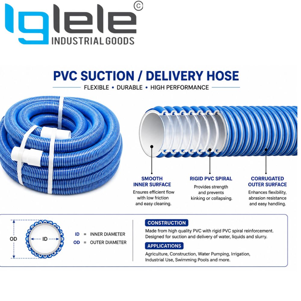 Swimming Pool Vacuum Hose 38 mm (1½") – Flexible Pool Cleaning Hose 38MM X 1-1/2" ID (POOL112) - Image 3