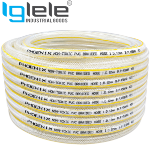 PHOENIX Non-Toxic PVC Nylon Braided Hose – Flexible Industrial Water & Air Hose (Per Meter)