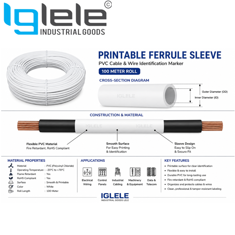 Printable Ferrule Sleeve – PVC Cable & Wire Identification Marker (100 Meter Roll) - Image 2