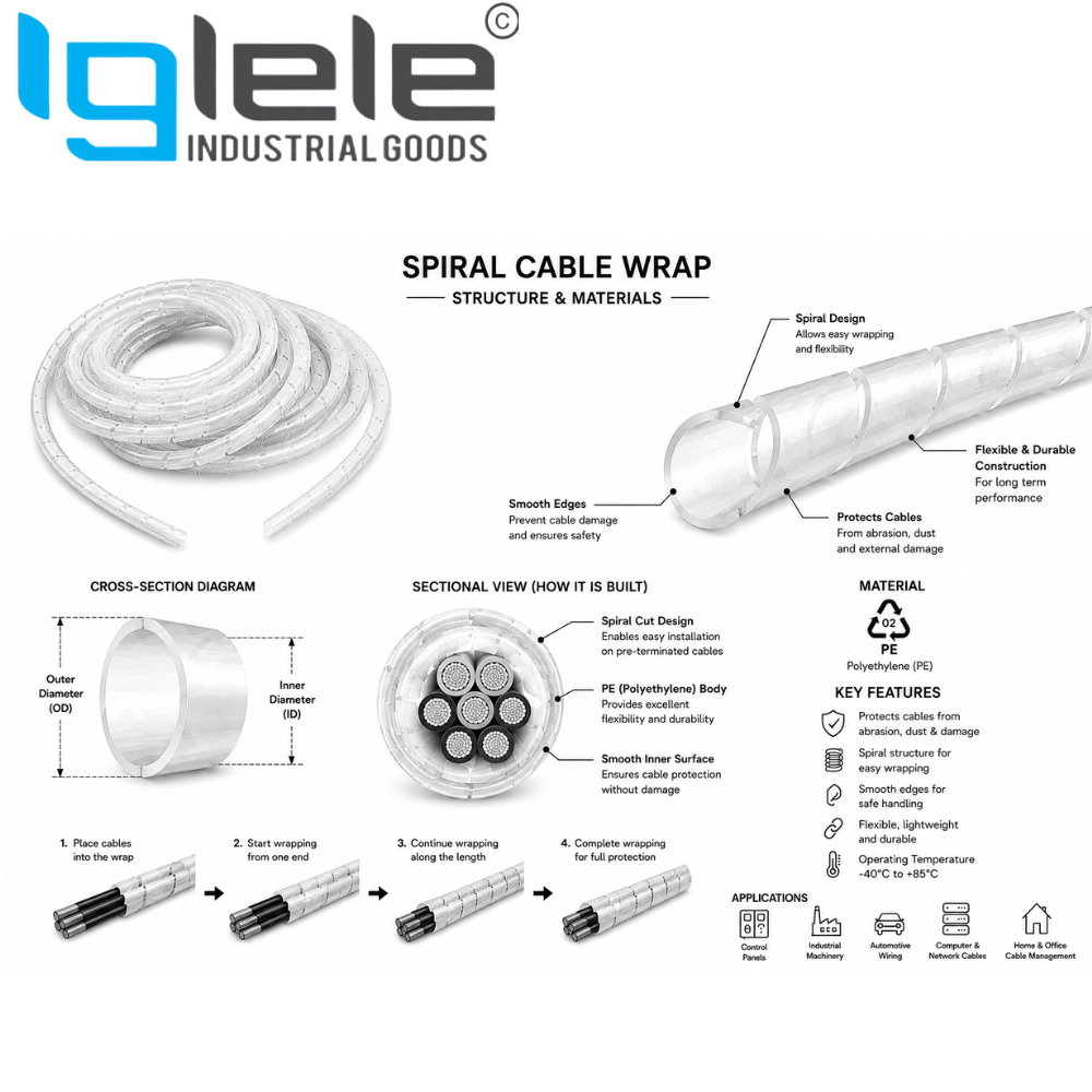 Spiral Cutting Sleeve – Flexible Cable Management & Wire Protection Sleeve (Per Roll) - Image 2