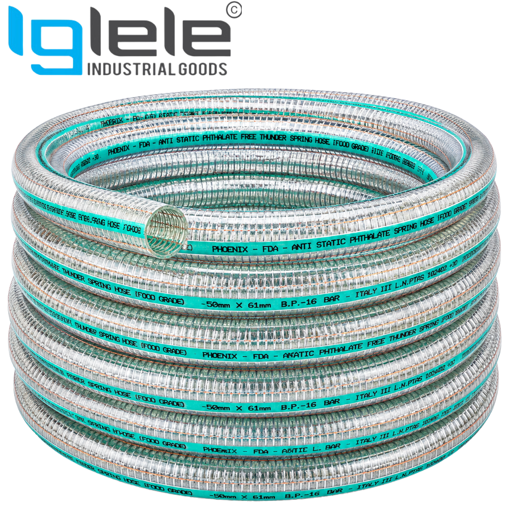 PHOENIX FDA Food Grade PVC Steel Wire Reinforced Thunder Hose – Heavy Duty Suction & Delivery Hose (Per Meter) - Image 3
